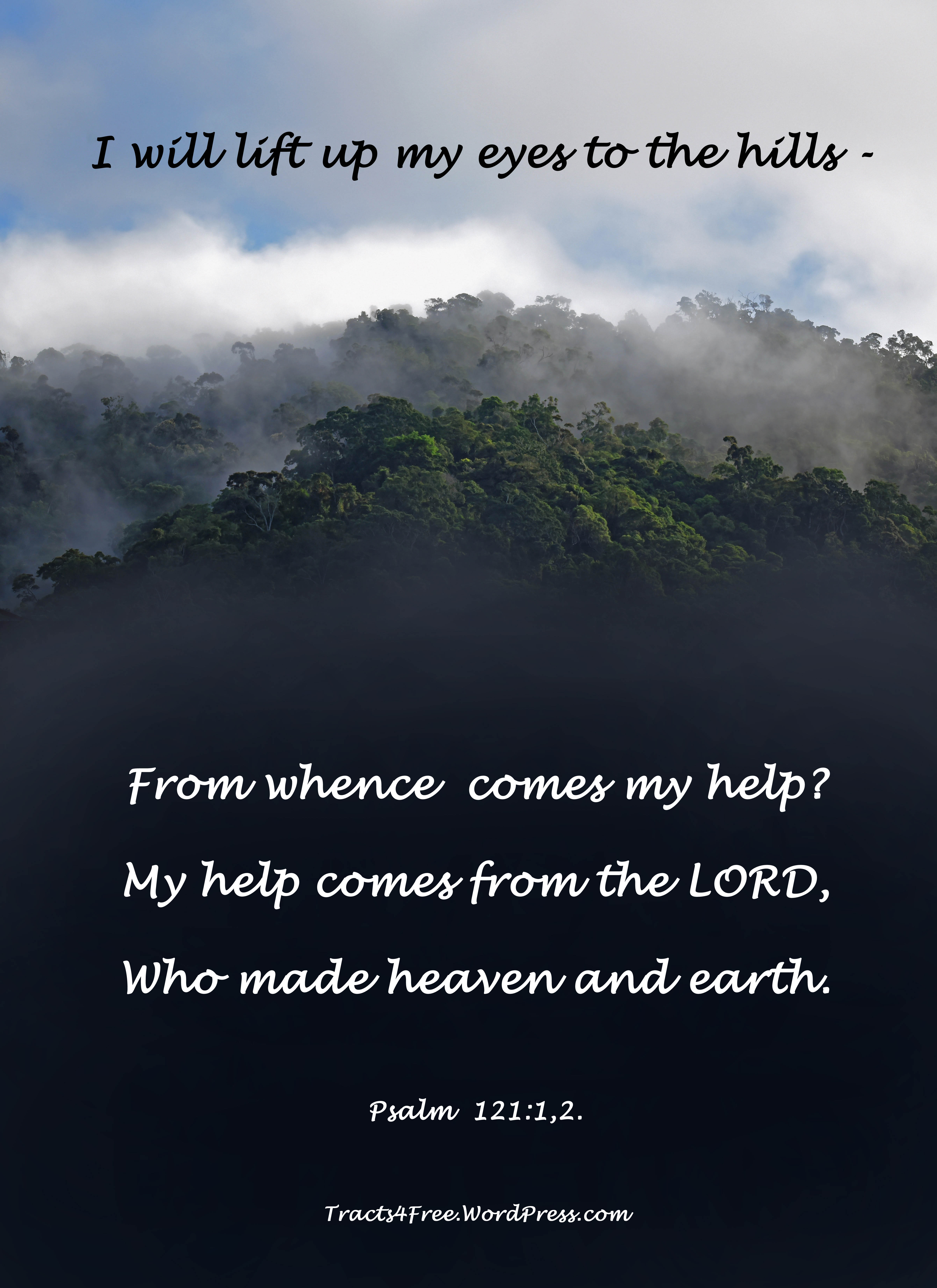 Psalm 121:1,2. Bible poster.