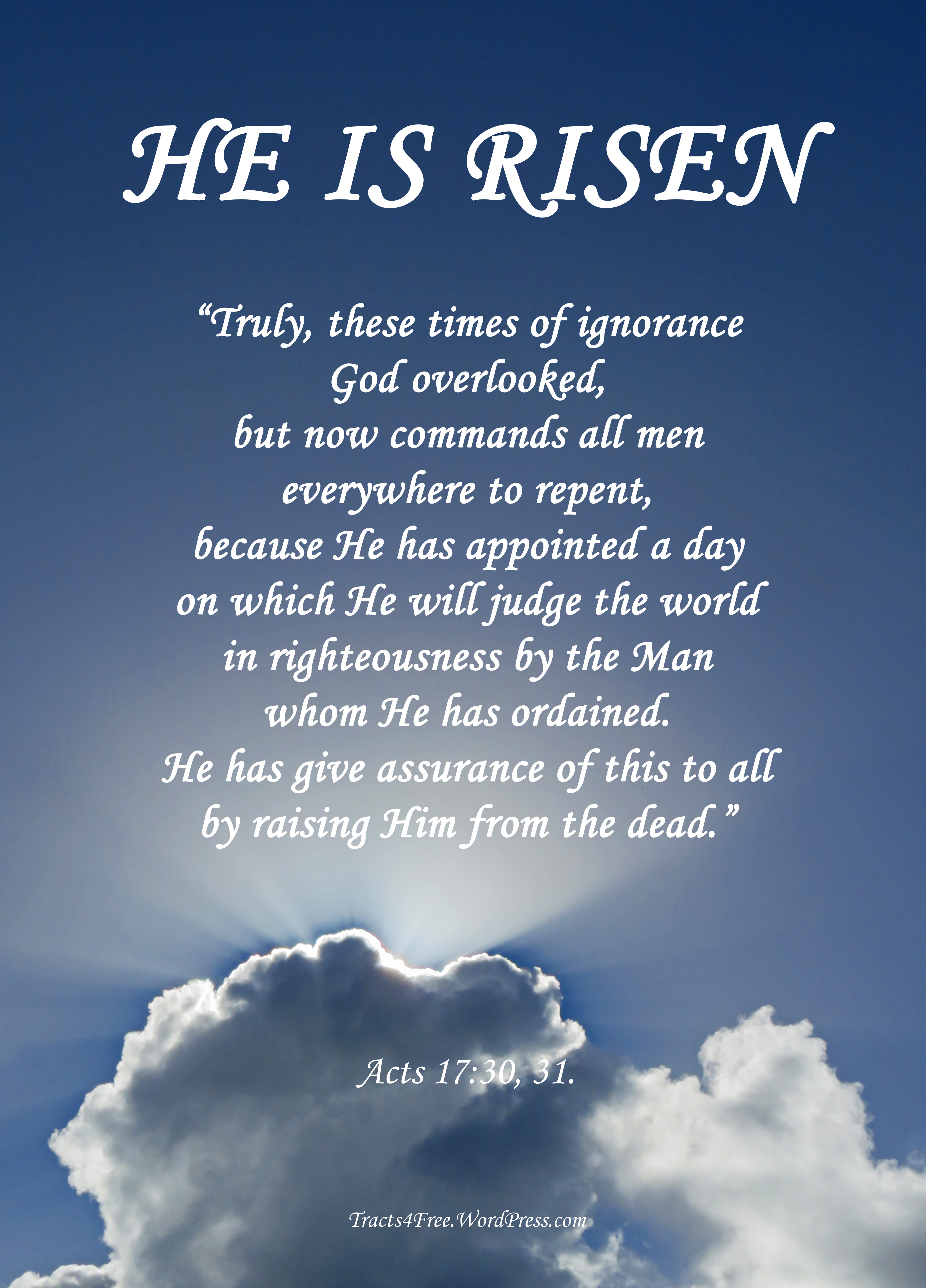 "He is Risen" evangelism poster.